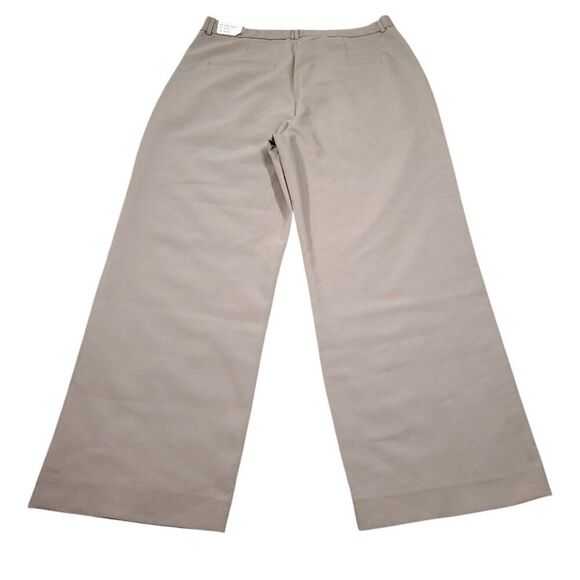 Abercrombie Ultra High Rise Wide Leg Pleated Front Pants Beige Tan Size 16 33 - Picture 2 of 7